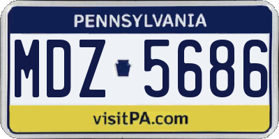 PA license plate MDZ5686