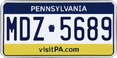 PA license plate MDZ5689
