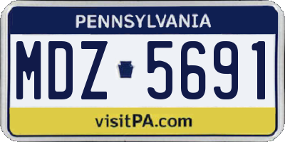 PA license plate MDZ5691