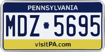 PA license plate MDZ5695