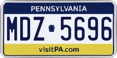 PA license plate MDZ5696