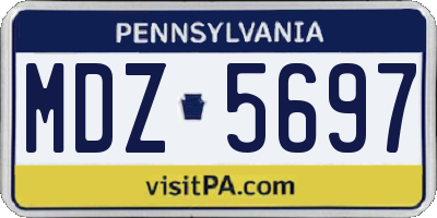 PA license plate MDZ5697