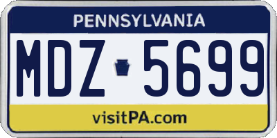 PA license plate MDZ5699