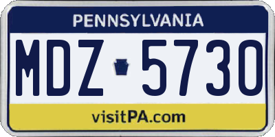 PA license plate MDZ5730