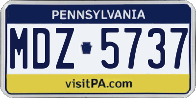 PA license plate MDZ5737