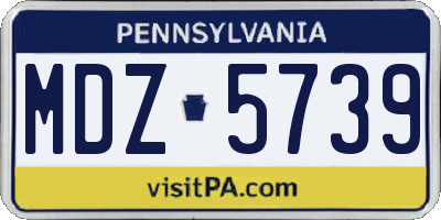 PA license plate MDZ5739