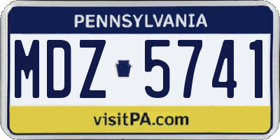 PA license plate MDZ5741