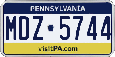 PA license plate MDZ5744