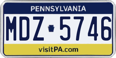 PA license plate MDZ5746