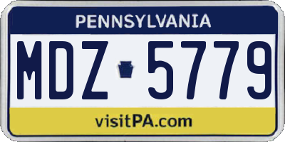PA license plate MDZ5779