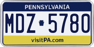 PA license plate MDZ5780
