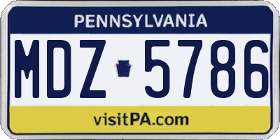 PA license plate MDZ5786