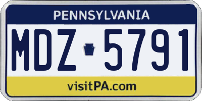 PA license plate MDZ5791