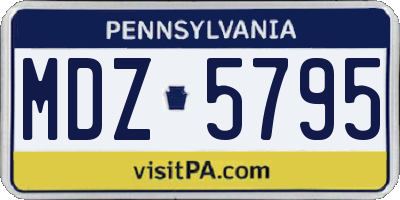 PA license plate MDZ5795