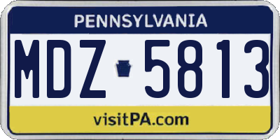 PA license plate MDZ5813