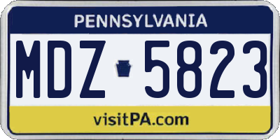 PA license plate MDZ5823