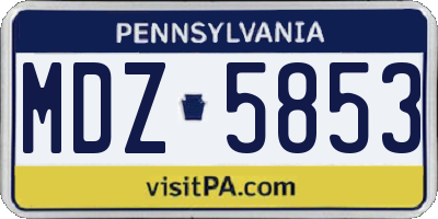 PA license plate MDZ5853