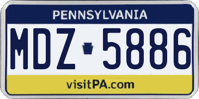 PA license plate MDZ5886
