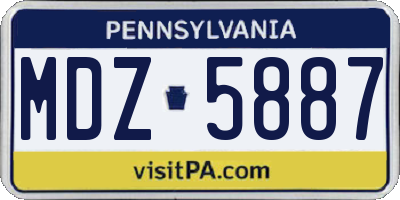 PA license plate MDZ5887