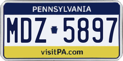 PA license plate MDZ5897