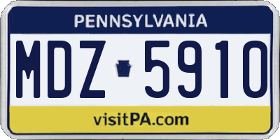 PA license plate MDZ5910