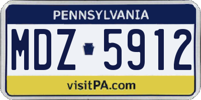 PA license plate MDZ5912
