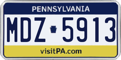 PA license plate MDZ5913