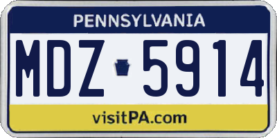 PA license plate MDZ5914