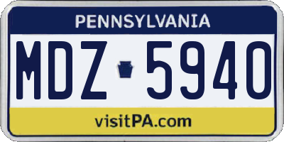 PA license plate MDZ5940