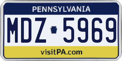 PA license plate MDZ5969