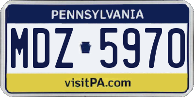 PA license plate MDZ5970