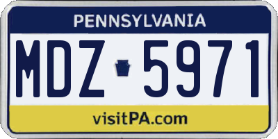 PA license plate MDZ5971
