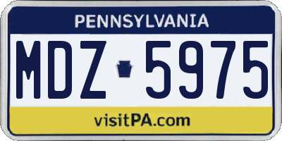 PA license plate MDZ5975