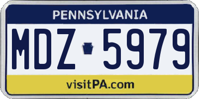 PA license plate MDZ5979
