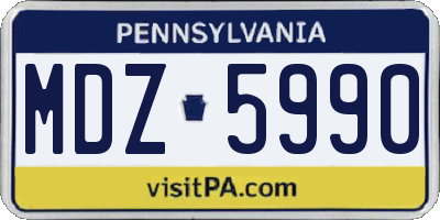 PA license plate MDZ5990