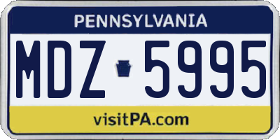 PA license plate MDZ5995
