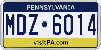 PA license plate MDZ6014