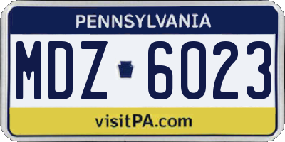 PA license plate MDZ6023