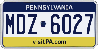 PA license plate MDZ6027
