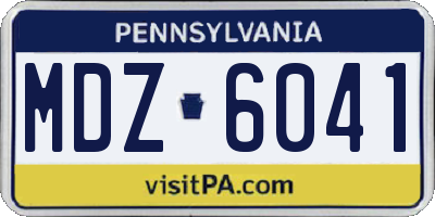 PA license plate MDZ6041