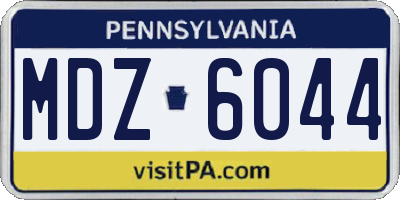 PA license plate MDZ6044
