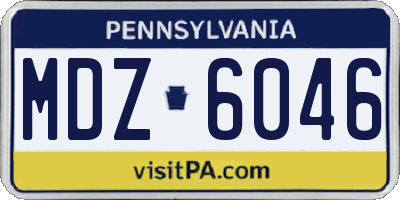 PA license plate MDZ6046