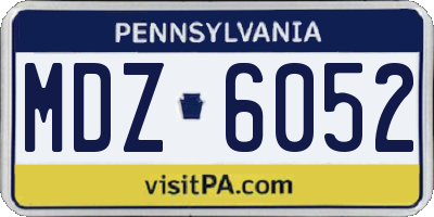 PA license plate MDZ6052