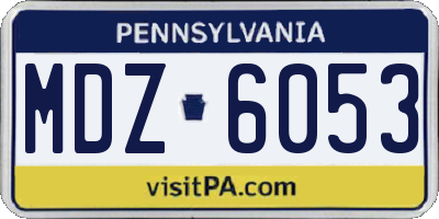 PA license plate MDZ6053