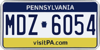 PA license plate MDZ6054