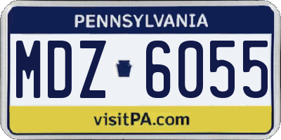 PA license plate MDZ6055