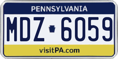 PA license plate MDZ6059