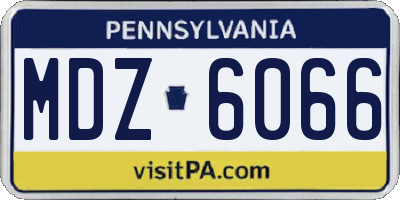 PA license plate MDZ6066
