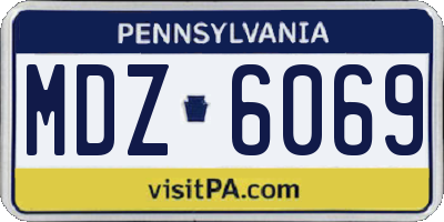 PA license plate MDZ6069