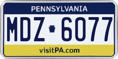 PA license plate MDZ6077